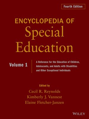 cover image of Encyclopedia of Special Education, Volume 1